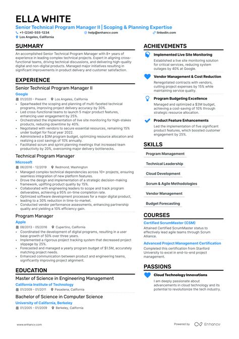 Program Manager Resume Examples 2018