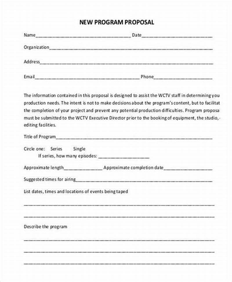 Program Proposal Form