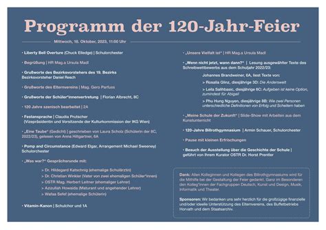 Programm der Feier