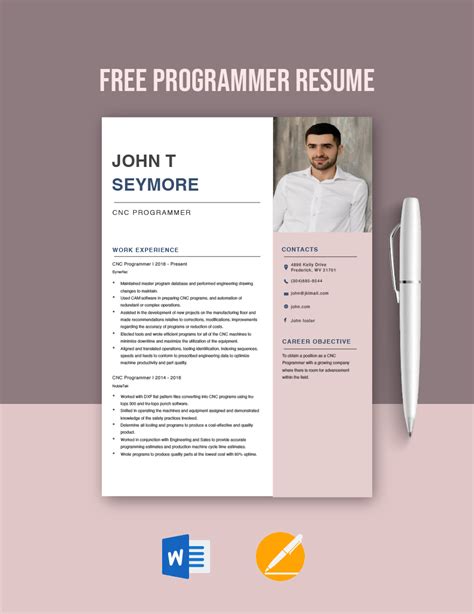 Programmer Resume Template Word Free Download