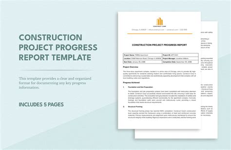 Progress Report Template For Construction Project