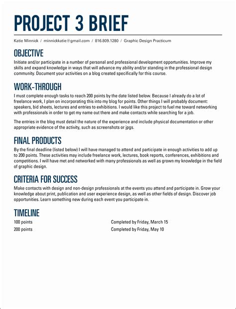 Project Brief Template Word