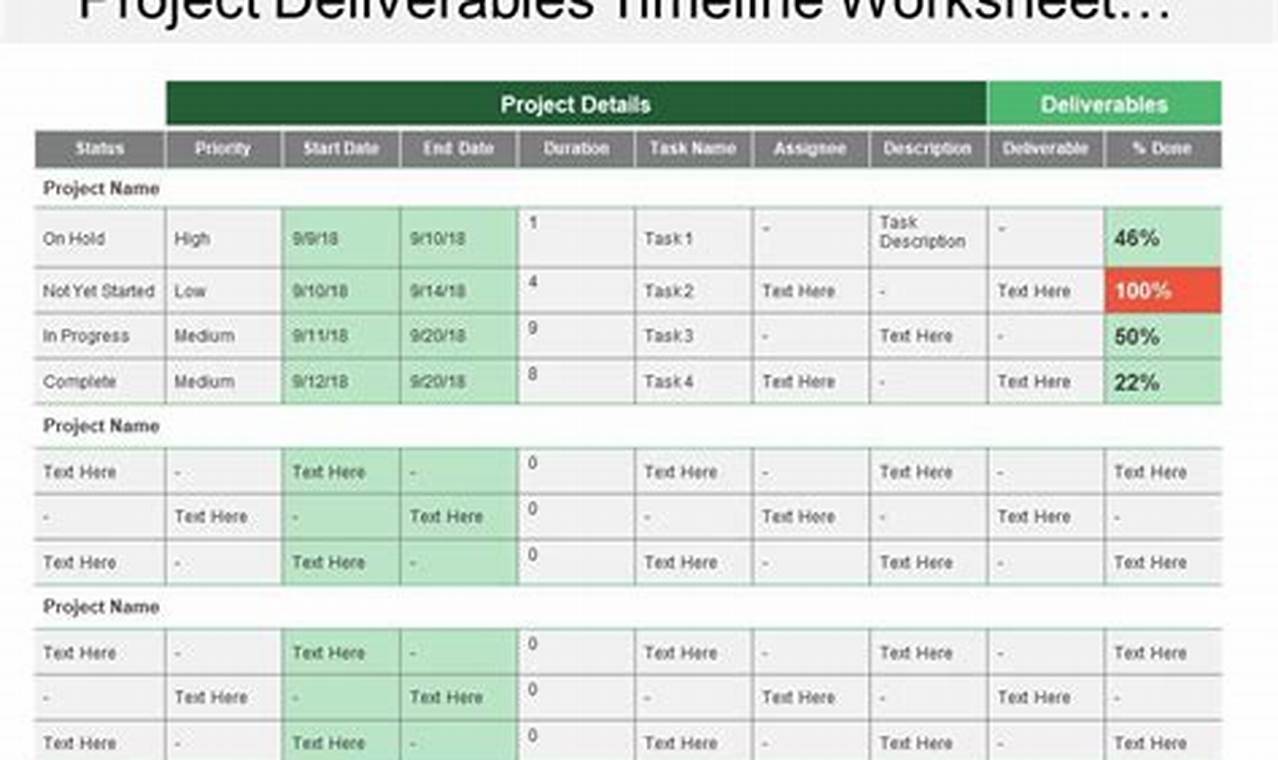 Project Deliverables Template Excel: A Comprehensive Guide