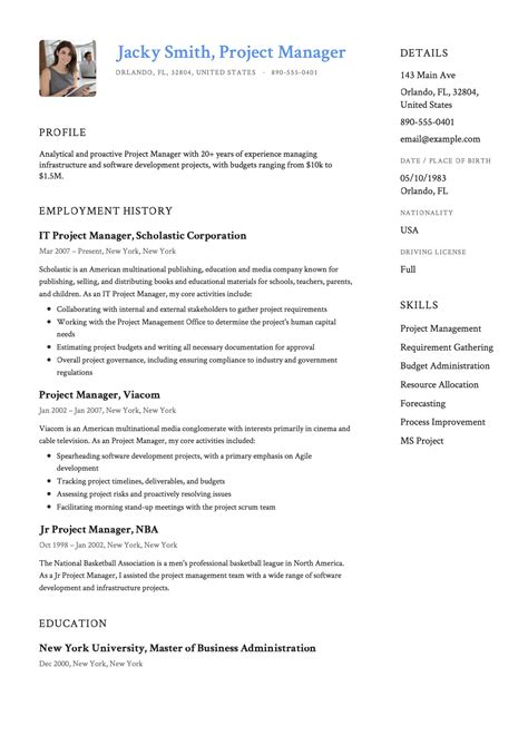 Project Manager Resumes Samples
