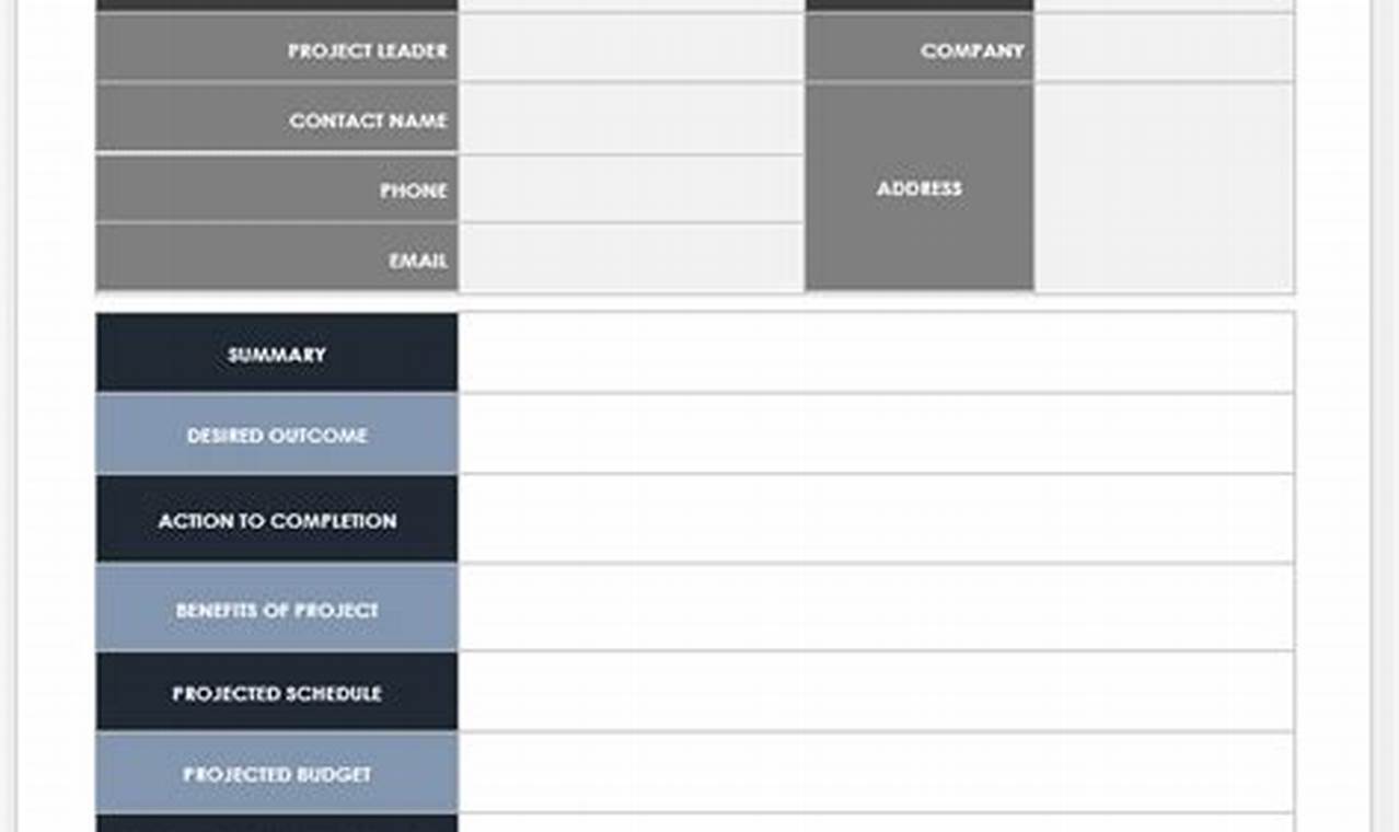 Project Request Form Template Excel
