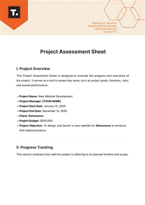 Project Assessment Template - 8+ Free Word, PDF Document Downloads