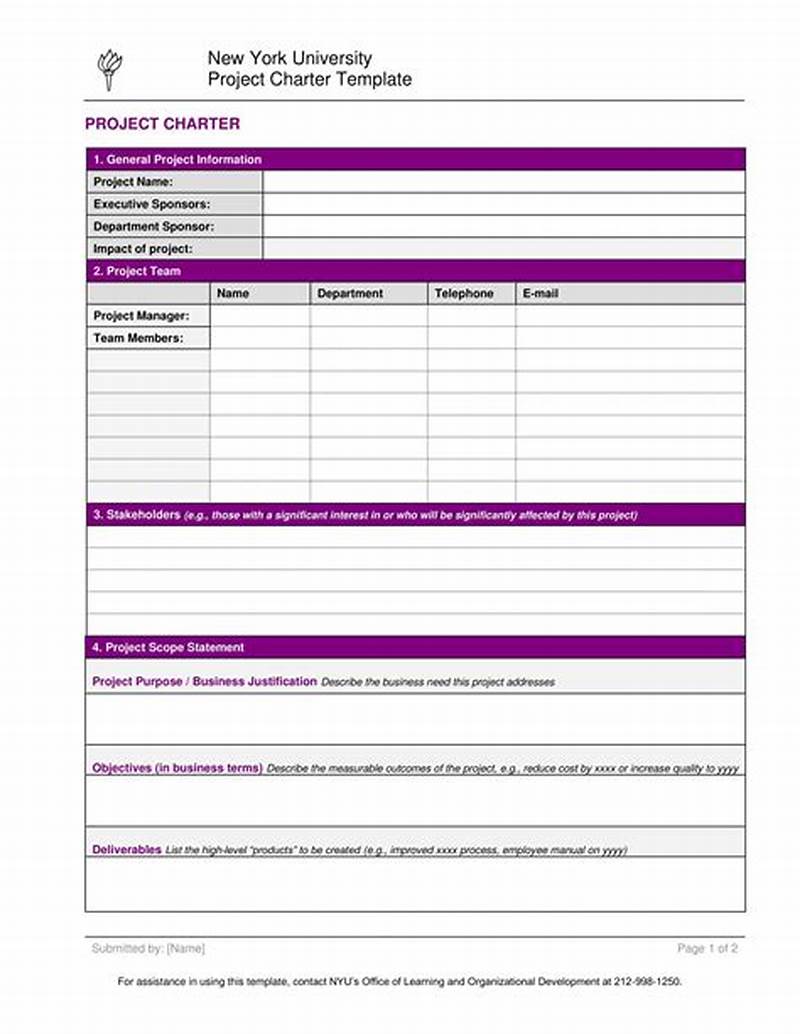 Project Charter Template Example