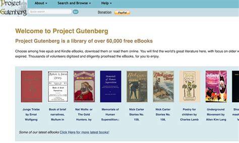 Image of Project Gutenberg website