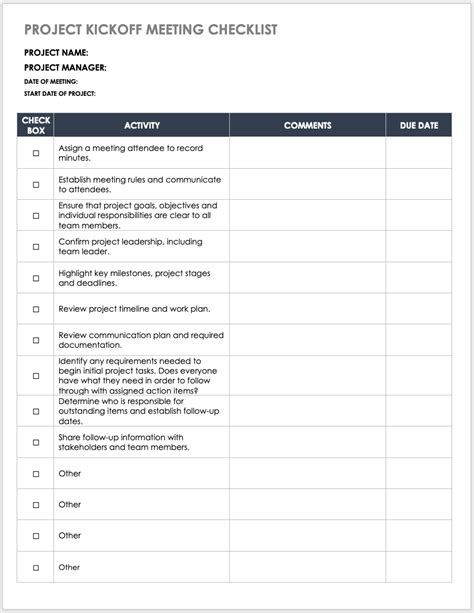 Project Kickoff Meeting Template Doc