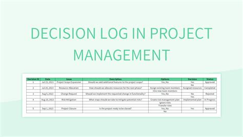 Decision Log Templates 12+ Free Docs, Xlsx & PDF Formats, Samples