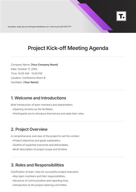 Free Project Kickoff Templates Smartsheet