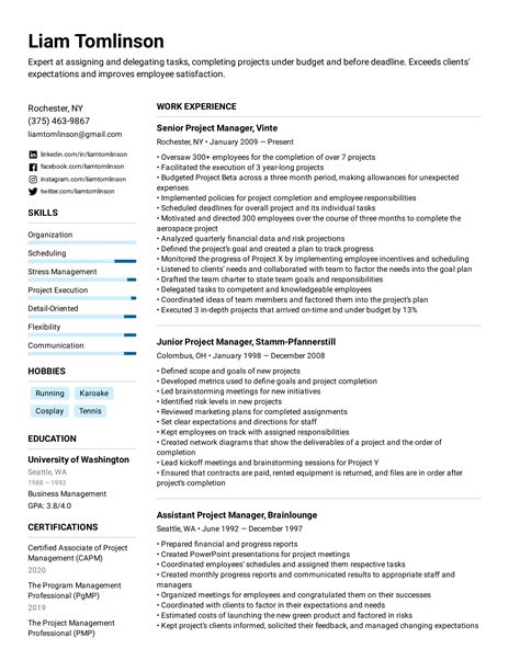 Project Manager Resume Skills