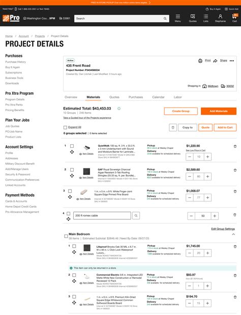 Project Planning and Inspiration Home Depot