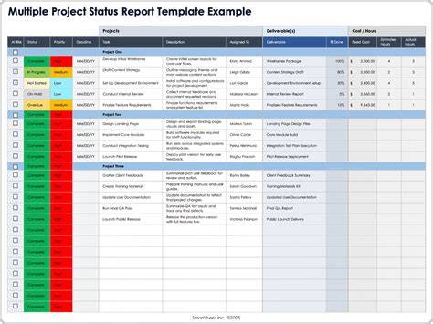 Project Status Report Template Excel | Project Management Templates