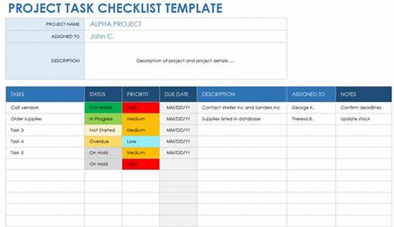 Project Task Template