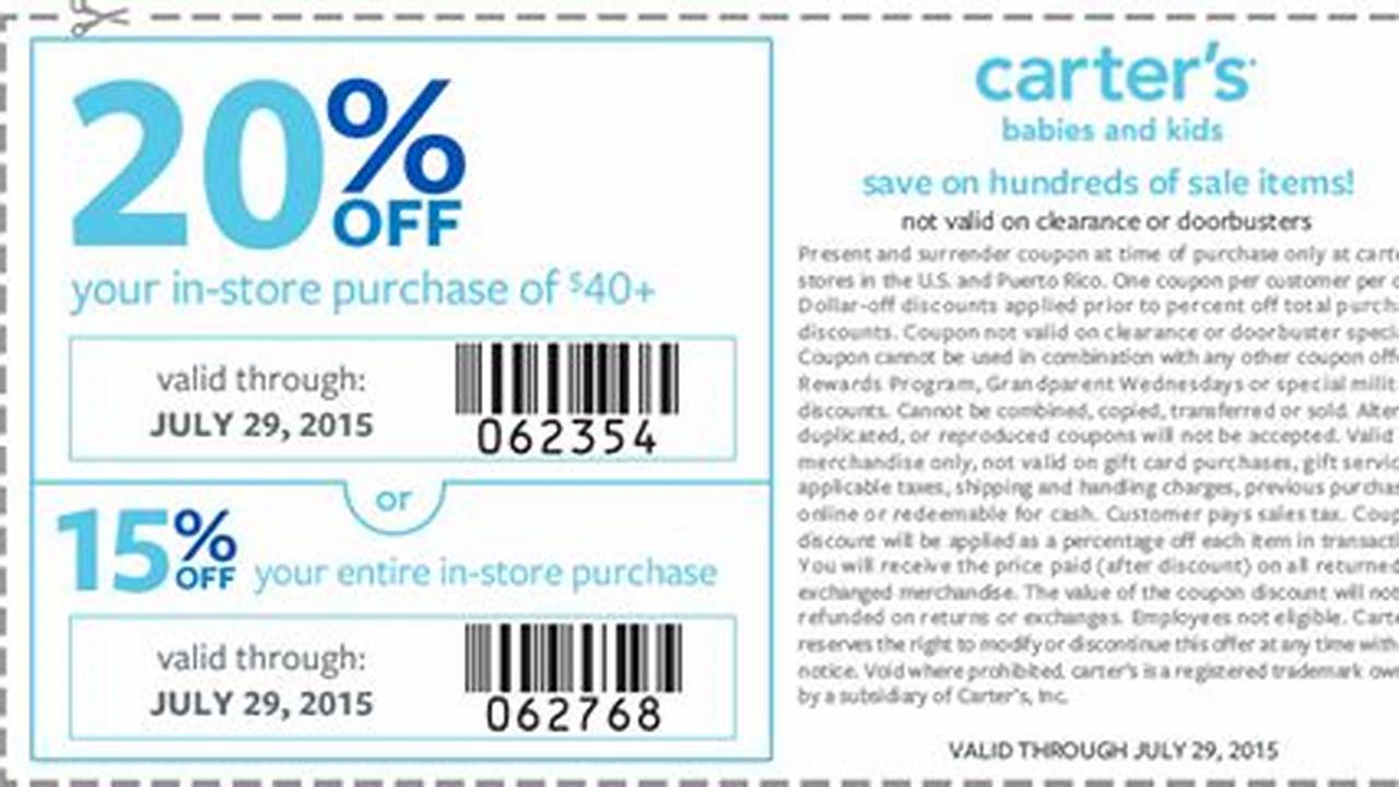 Promo Code For Carters For 20% Off Coupon