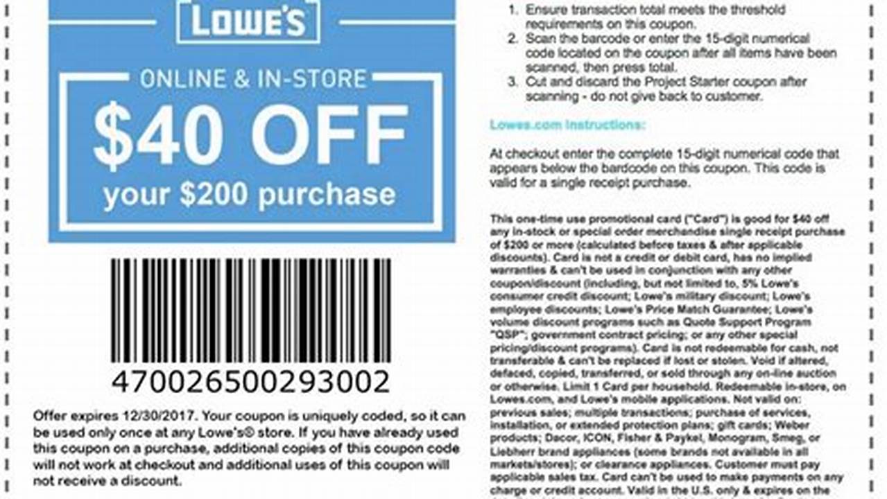 Promo Code For Lowes Online Order 2024 Code