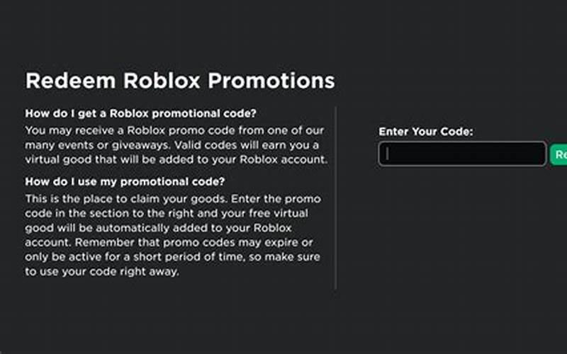 Promo Codes On Roblox