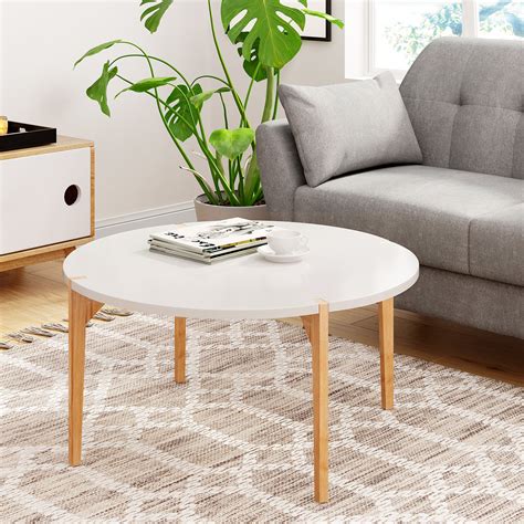 Promo White Round Living Room Table