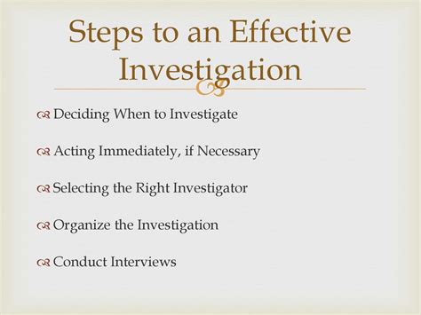 Prompt And Effective Investigation