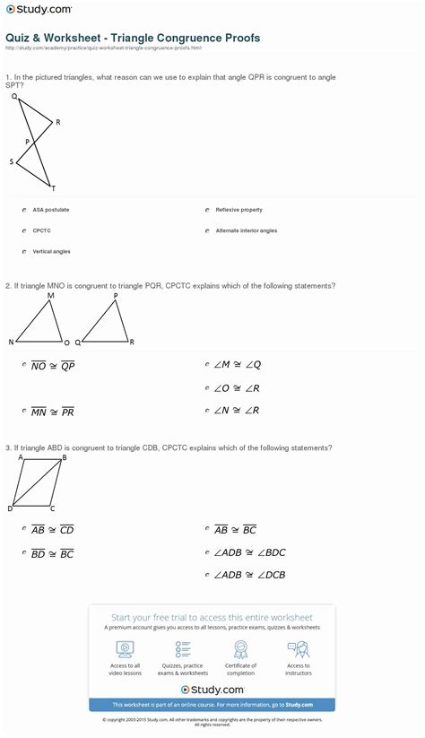 Proof Practice Geometry Worksheet