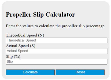 Propeller Slip Calculator