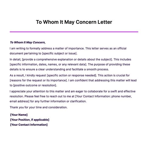 Proper Way To Write To Whom It May Concern