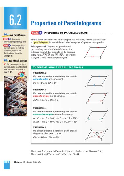 Properties Of Parallelograms Review Answer Key