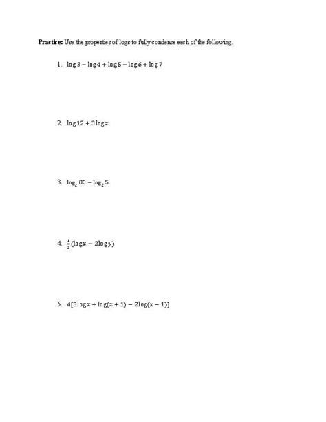 Unlocking the Secrets: Properties of Logarithms Answer Key