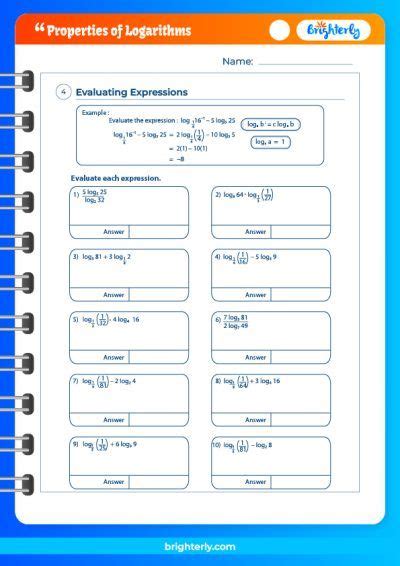 Unlock the Power of Logarithms: Download Your Free Properties of Logarithms Worksheet PDF with Answer Key