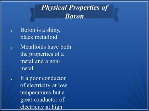 Properties of Boron