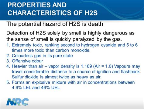 Properties of H2S