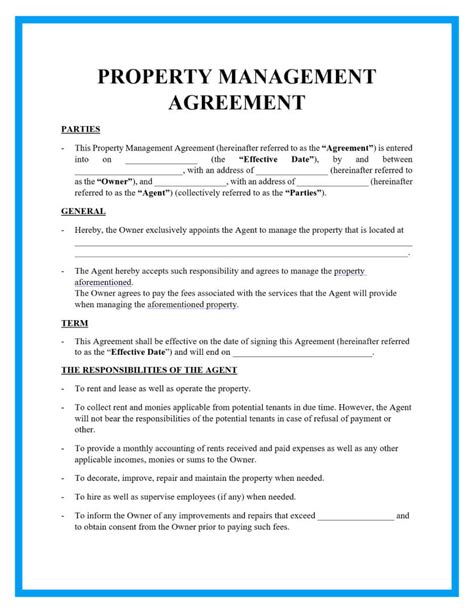 Free Management Agreement Template FREE PRINTABLE TEMPLATES