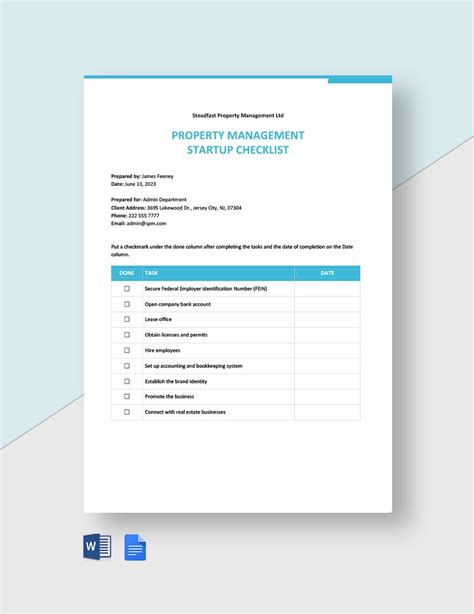 Property Management Startup Checklist