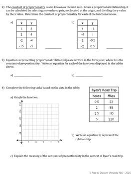 Proportional Relationship Worksheets 7th Grade With Answers