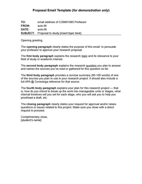 Proposal Submission Email Template