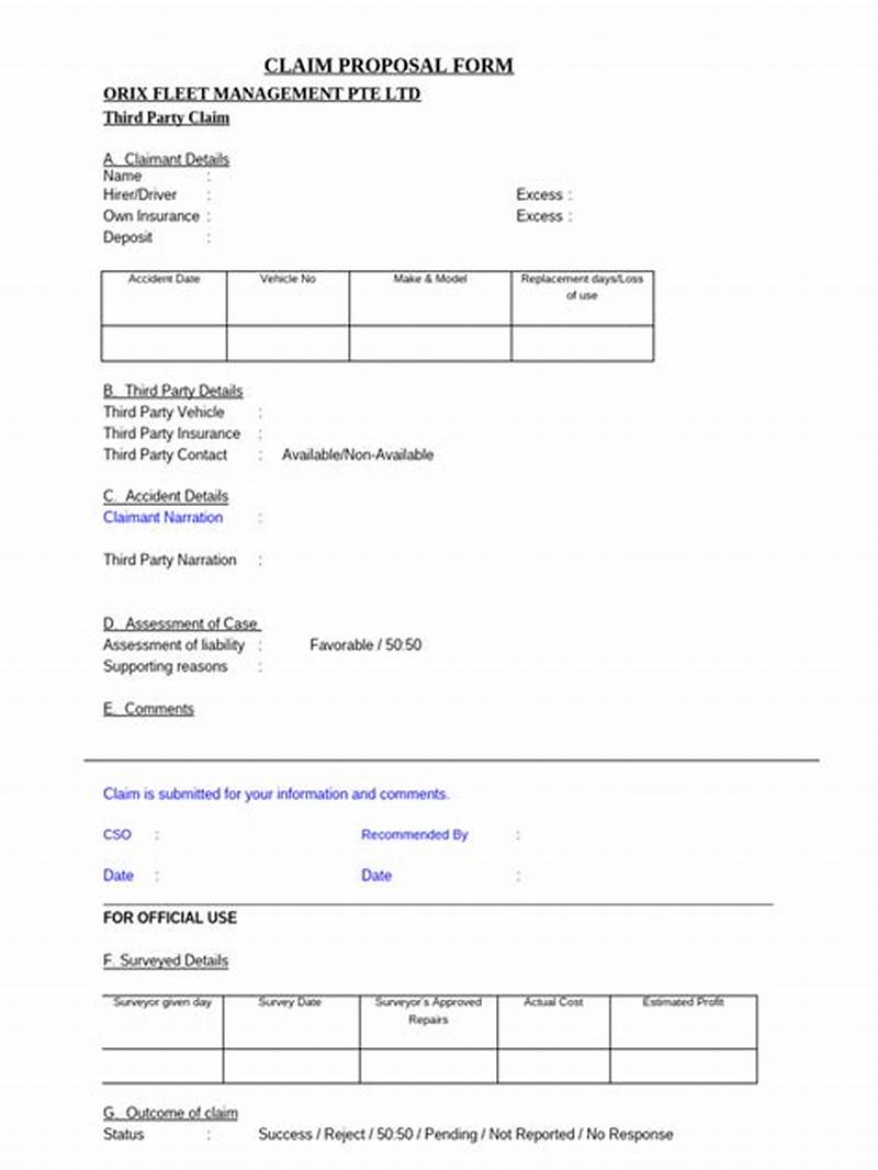 Proposal Claim Example