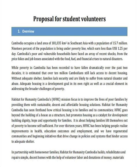 Proposal For Volunteer Program