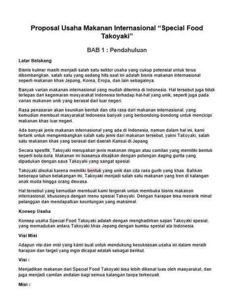 Proposal Makanan Internasional