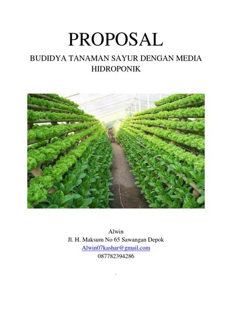 Proposal Usaha Hidroponik
