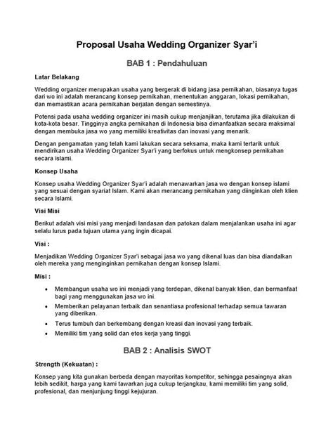 Proposal Usaha Wedding Organizer