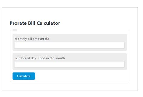 Prorate Bill Calculator
