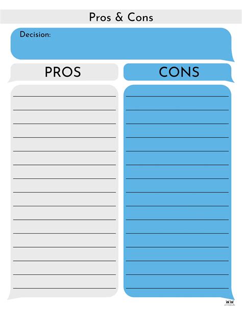 Pros Cons list