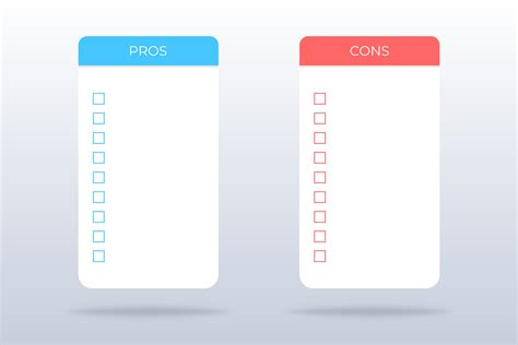 Pros and cons checklist