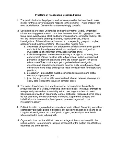 Prosecuting problems