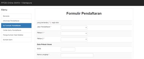 Prosedur Pengisian Formulir Aplikasi Online