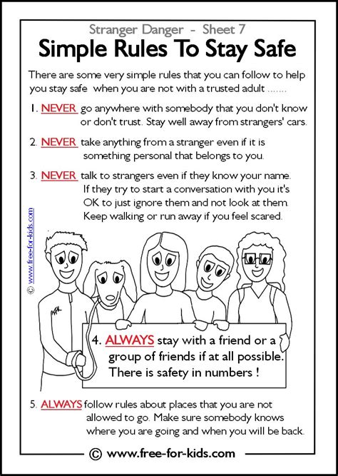 Protect Yourself Rules Worksheet
