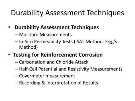 Protection and Durability Assessment