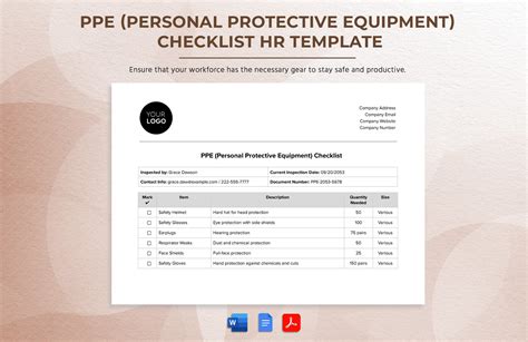 Protective Gear Checklist