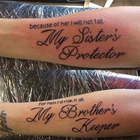 Protector Brother And Sister Tattoos